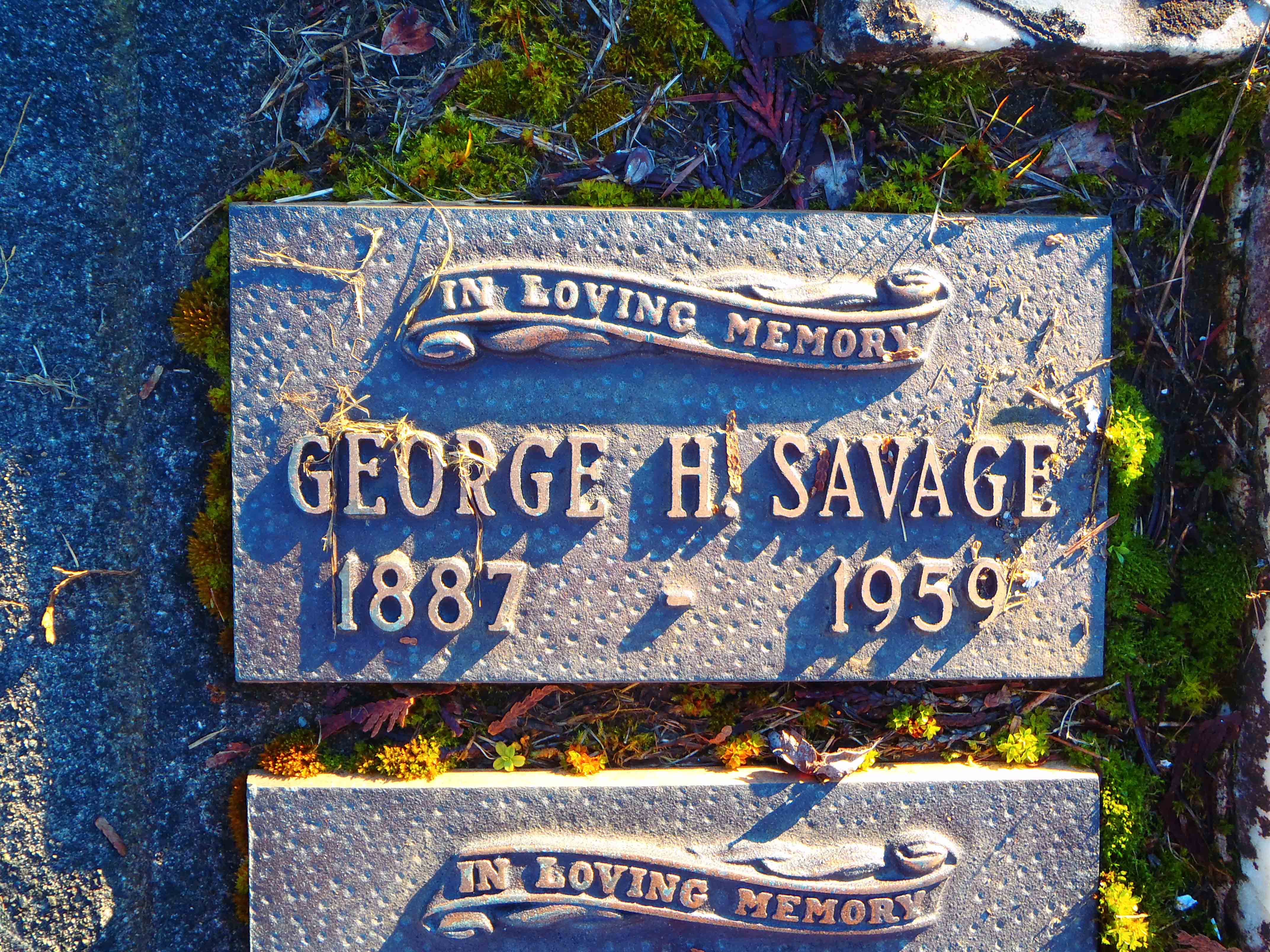 George Henry Savage grave marker, Saint Mary's Somenos
